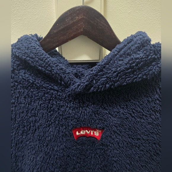 Levi's Navy Blue Sherpa Hoodie - Picture 2 of 10